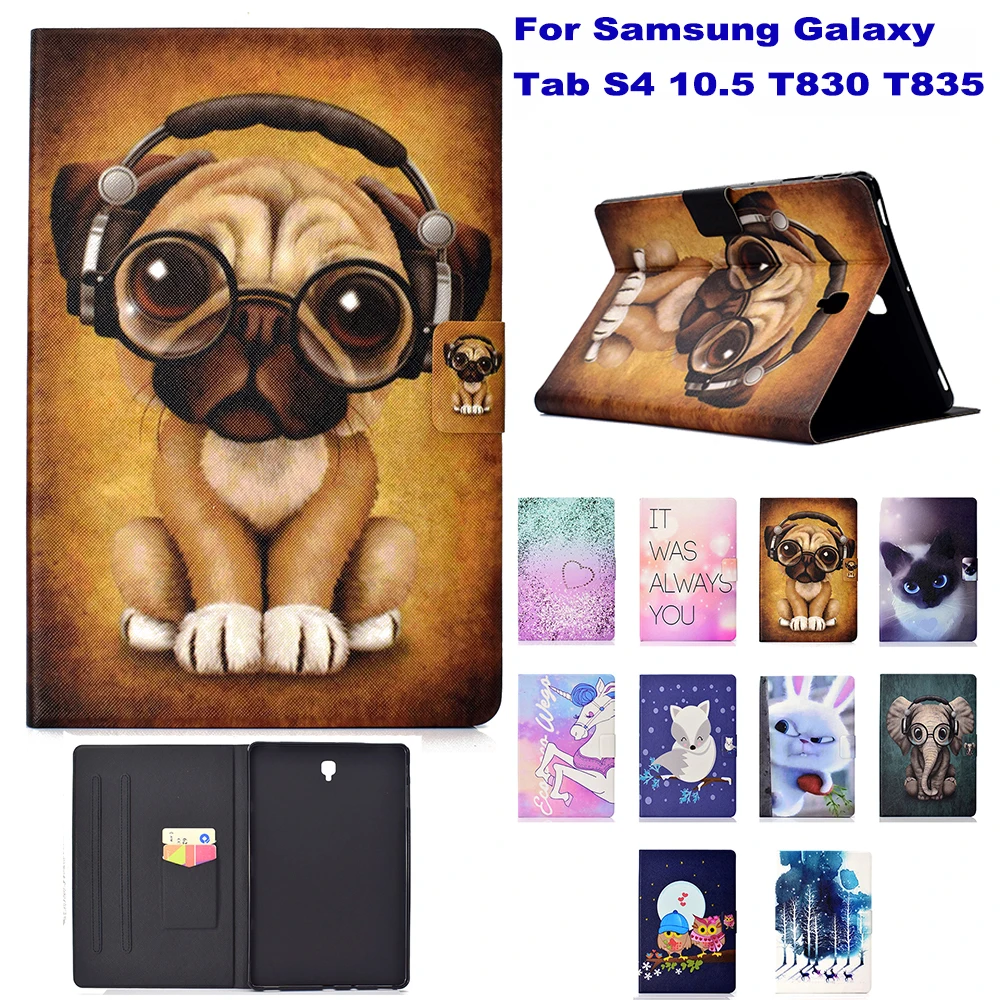 Модный окрашенный чехол для Samsung Galaxy Tab S4 10 5 T830 T835 с функцией автоматического