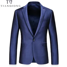 TIAN QIONG стильный мужской повседневный приталенный синий пиджак на одной пуговице свадебное платье, повседневный мужской костюм, мужской деловой блейзер