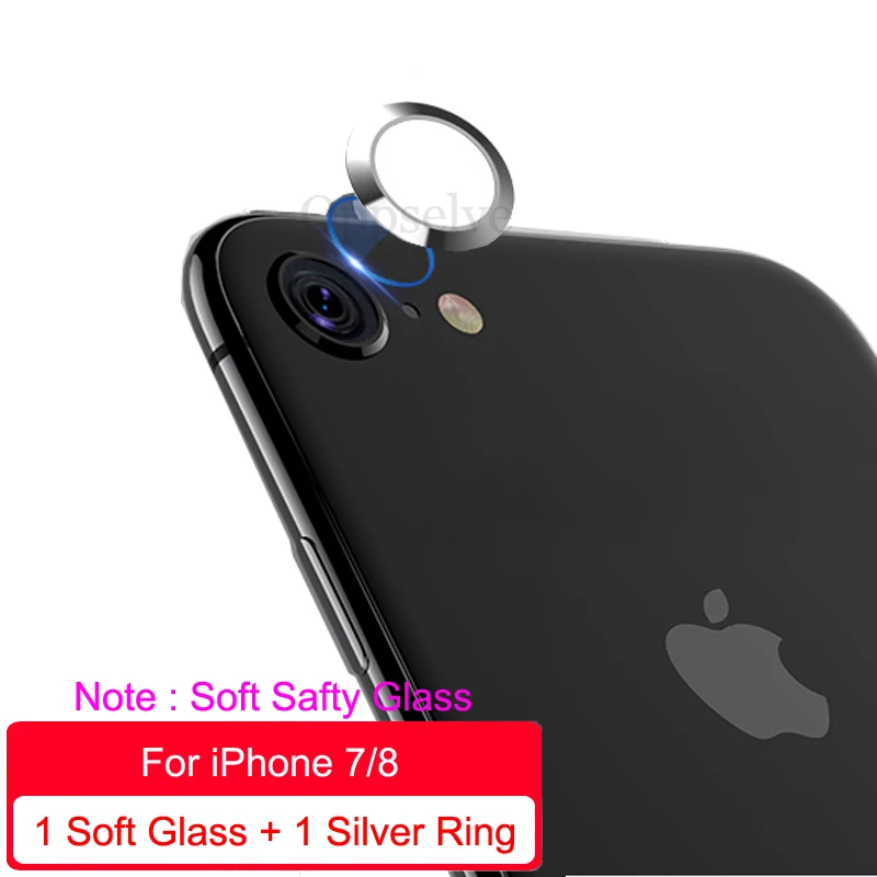 Ультра закаленное стекло+ металлический задний объектив защитное кольцо для iPhone X Xs Max Xr IX 8 7 Plus прозрачная стеклянная пленка для iPhone X - Цвет: Glass A Silver Ring