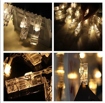 

Hot Garland LED String Lights Novelty Fairy Lamp Starry Battery Card Photo Clip Luminaria Festival Christmas Wedding Decoration