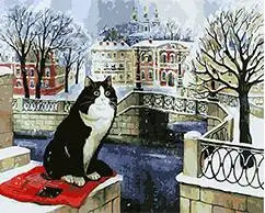 

cioioil-T033 Moscow city cat painting by numbers landscape paint canvas wall pictures for living room