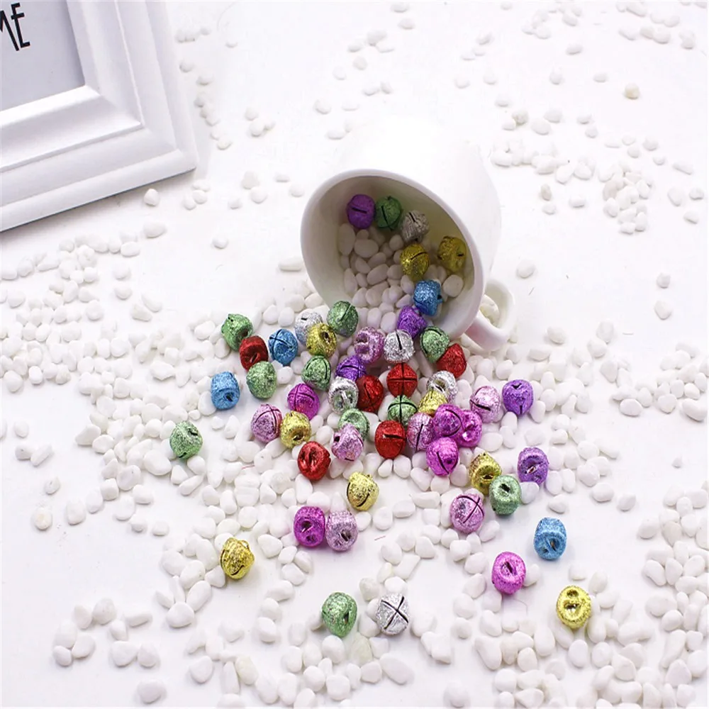 

12mm 10pcs/lot multicolor Iron Loose Beads Small Jingle Bells Christmas Decoration Pendants DIY Crafts Handmade Accessories