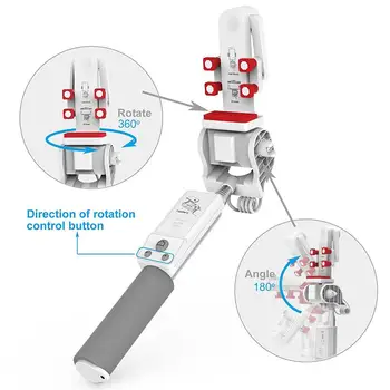 

wholesale in stock with mirror bluetooth wireless smart automated rotating 360 smart selfie stick