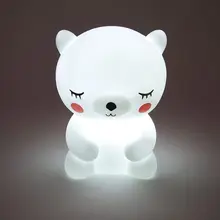 Bear Led Night Light Lamp for Baby Children Kids Room Animal Cartoon Bedside Bedroom Living Room Decorative Lighting