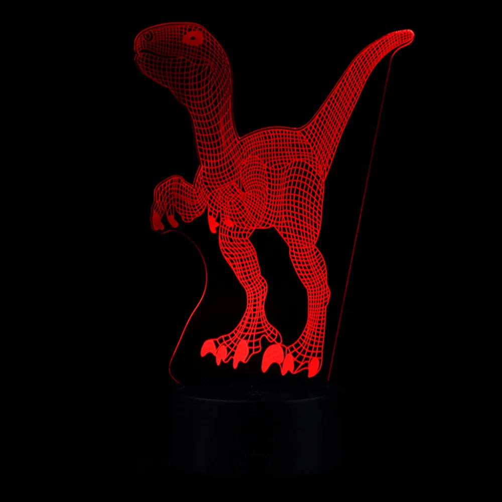 Бренд высокое качество динозавр светодиодный 3D подсвечивающая лампа оптический настольный ночник с 7 цветов Изменение Прямая