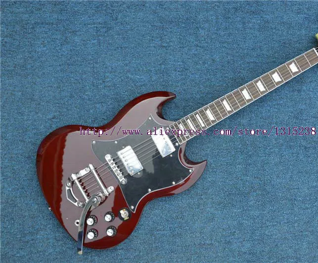 Human  Free shipping 2015 Hot selling G-LP Guitar SG400 red color wuth bigsby 6 Strings Electric Guitar Factory Price in stock