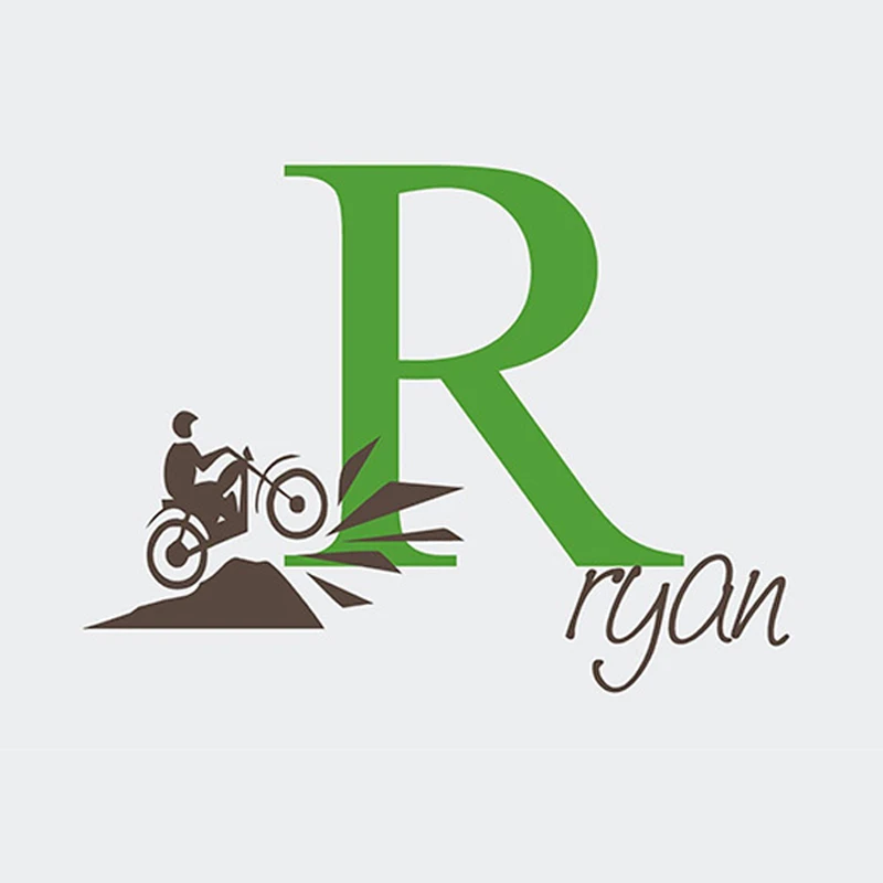 Personalized Customized Name Motorcycle Mountain Bike Wall Decals