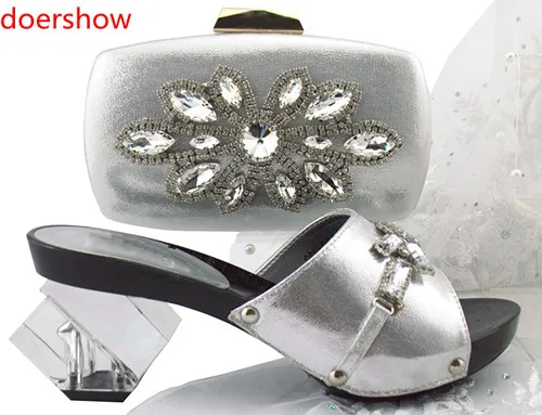 silver sandals and matching bag