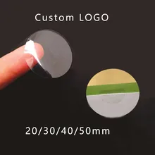 1000 шт./лот 20 мм 30 мм 40 мм 50 мм печать логотипа ясно ПВХ Стикеры пользовательский черный Цвет текст Уплотнение Этикетка Стикеры s через Почта Китая