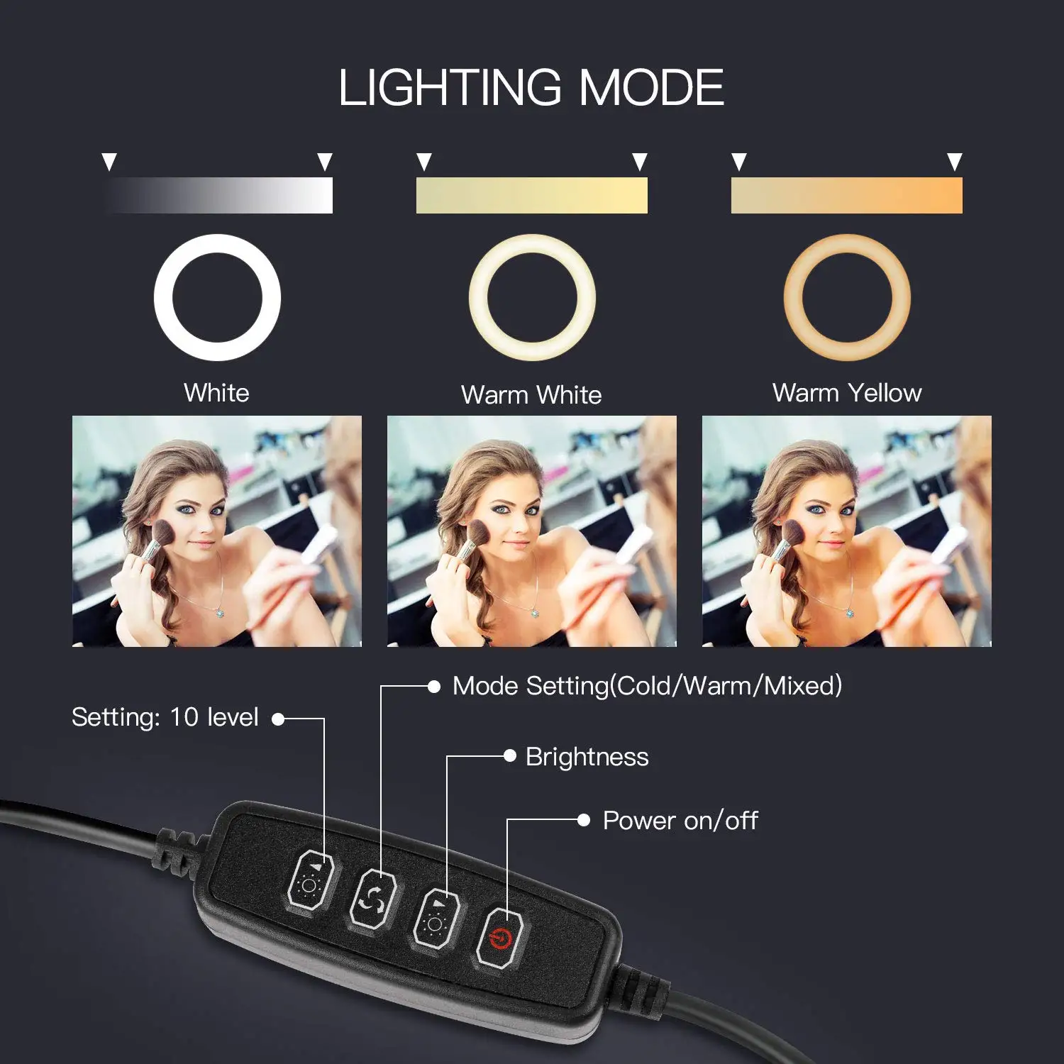 1" /26 см светодиодный кольцевой светильник ing фотосъемка комплект USB интерфейс с регулируемой яркостью камера телефон видео Лампа для YouTube видеосъемка