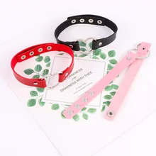 1 предмет Модные женские Панк CHIC заклепки ручной работы цепочка из искусственной кожи уплотнительное кольцо сердце воротник колье ювелирные изделия