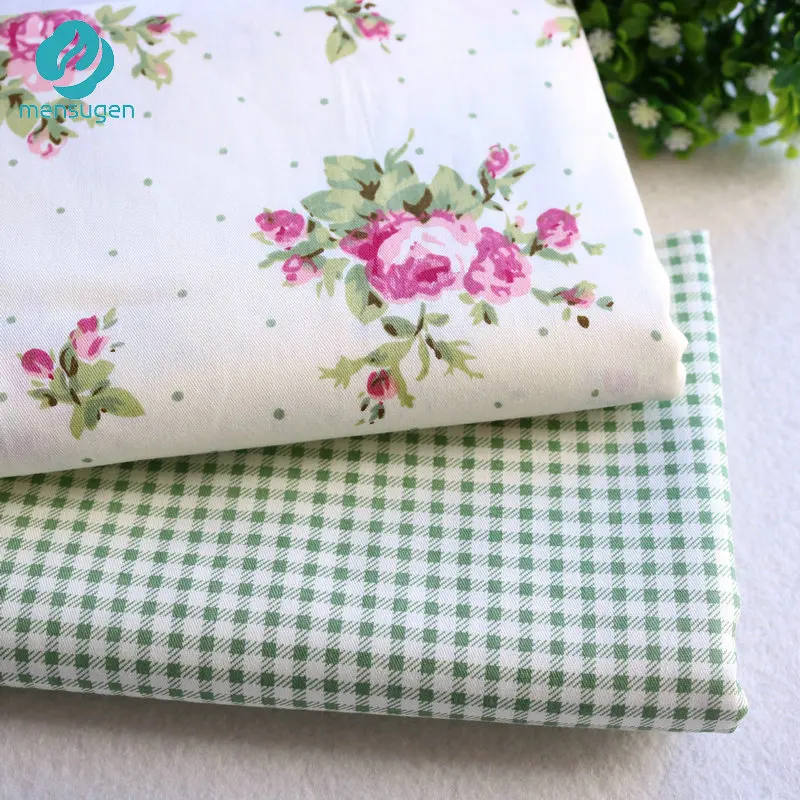 

2PCS 40*50cm Flower lattice Cotton Fabric for Patchwork Quilts Cushions Pillows Tablecloth Fabric Telas Patchwork Tilda Tessuto