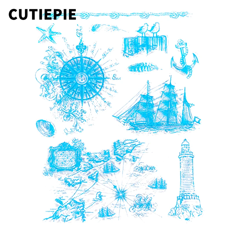 

Sailing Ship Transparent Silicone Clear Stamps for Scrapbooking Photo Album Card Maker Embossing DIY Seals Paper Decor Stencils
