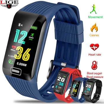 

LIGE 2019 New Smart bracelet Pedometer Sport Smart Watch LED touch screen Activity tracker Waterproof Wristband For Android ios