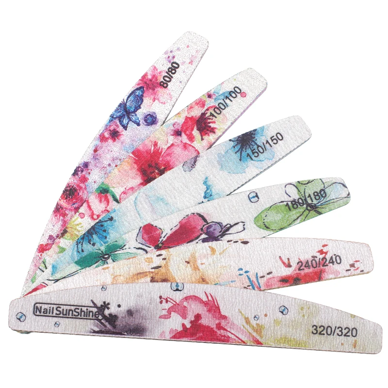 50pcs/lot Sandpaper Nail Files For Manicure Gel Polish Buffer Buffing Colorful Nail Files multi Grit lime a ongle professionel