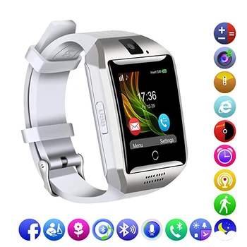 

Q18 Smart Watch Message Call Reminder Touch Screen With Camera Support TF SIM Card Bluetooth Smartwatch For Android IOS PK DZ09