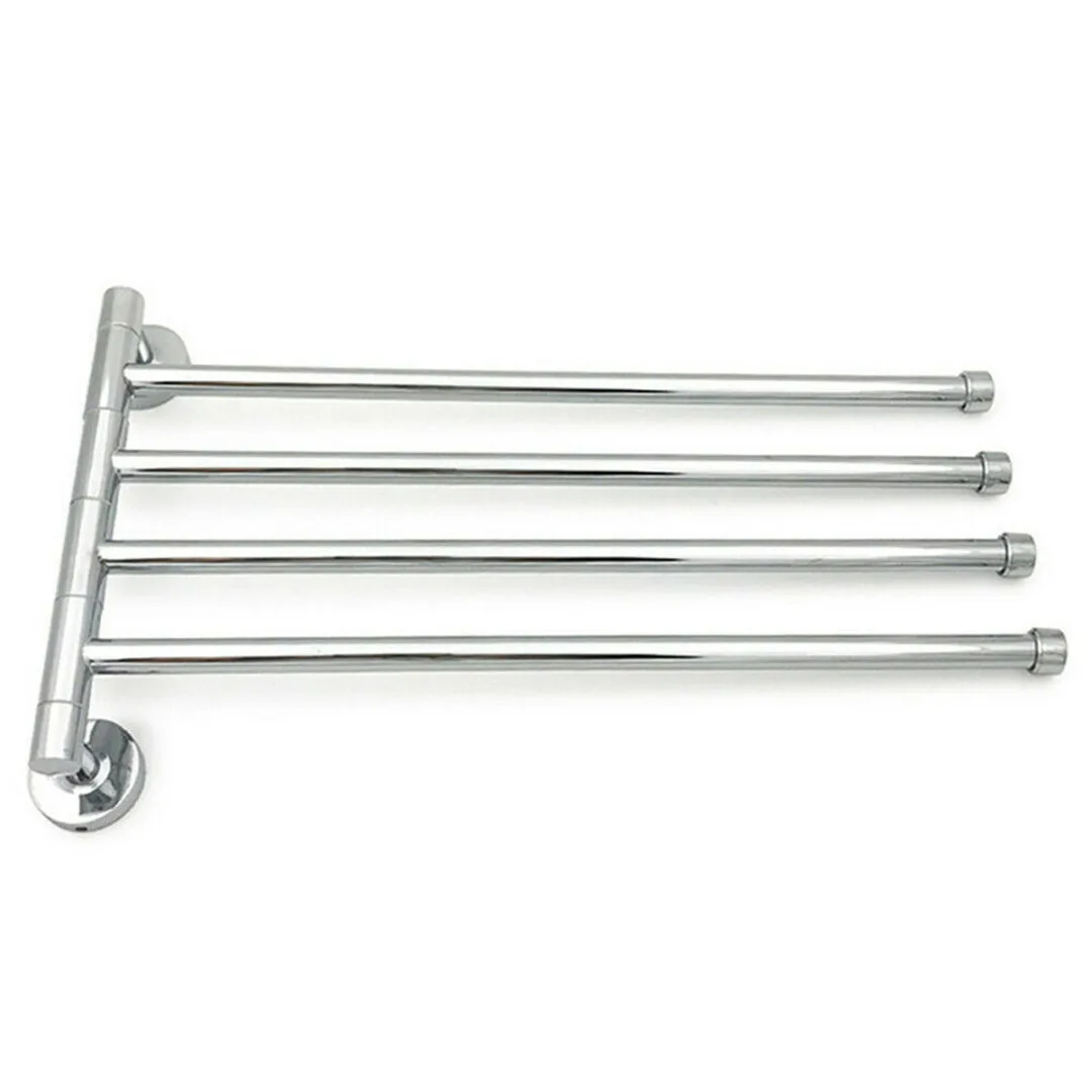 New Stainless Steel Swing Arm Towel Holder 2/3/4 Arm Wall Mounted Swivel Towel Holder Durable Fashion Bathroom Storage Hardware