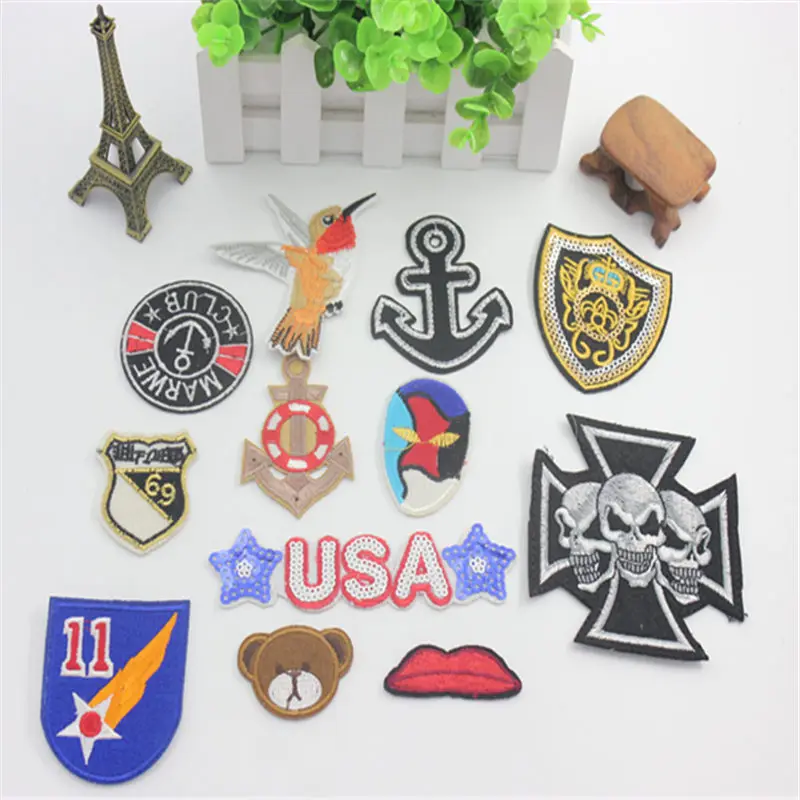 12PCs Mixed Patches For Clothing Iron On Embroidered Appliques DIY