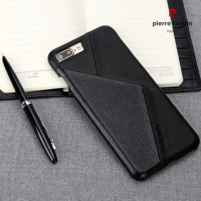 Роскошный брендовый чехол для телефона для Apple iPhone 7 8/7 8 Plus, Pierre Cardin, винтажный тонкий жесткий чехол из натуральной кожи