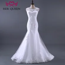 Элегантное кружевное с вырезом на спине белое Свадебные платья Русалочки; обувь под свадебное платье для невесты бразилиское модное свадебное платье без рукавов W0011