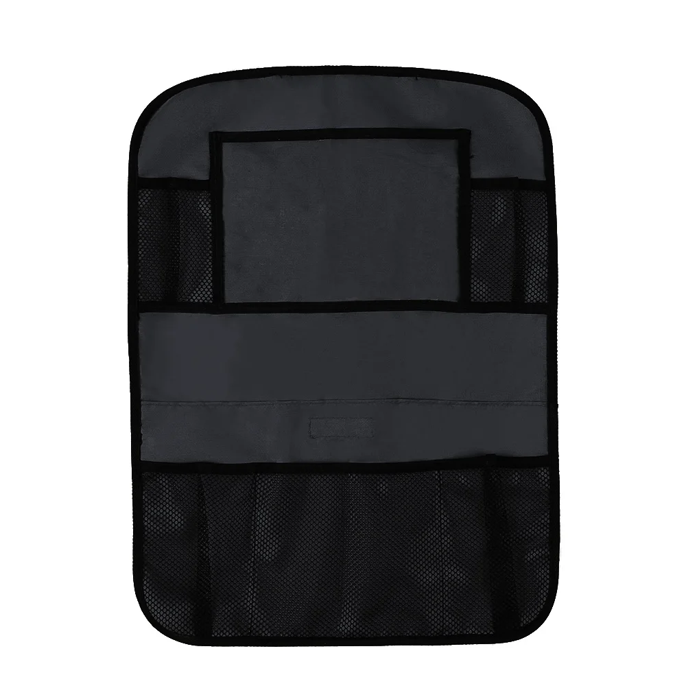 Сумка для хранения автомобильных сидений с несколькими карманами, органайзер, сумка на заднее сиденье автомобиля, аксессуары для автомобиля, коробка для хранения задних сидений, автомобильный чехол кофе - Название цвета: Black