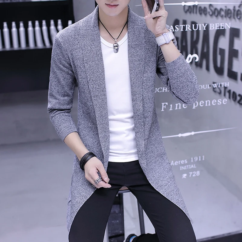 

2019 Men's Sweaters Spring Autumn Casual Cardigan Solid Turn-down Collar Knitted Loose Korea Style Male Clothes Sweaters Men