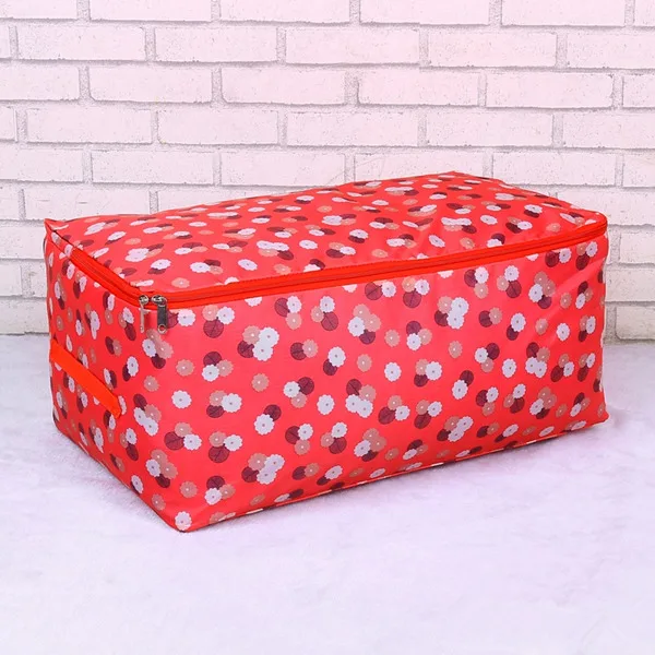 7 цветов Подсолнух узор ткань Органайзер Одеяло Одежда сумка для хранения для гардероба под кровать хранения organizador de mala - Цвет: Red Flower