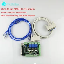 CNC Mach3 interface board 4 Axis 6 Axis 0-10pwm spindle speed control card engraving machine dc brushless spindle drive 4axis cnc control box mach3 parallet port for engraving machine