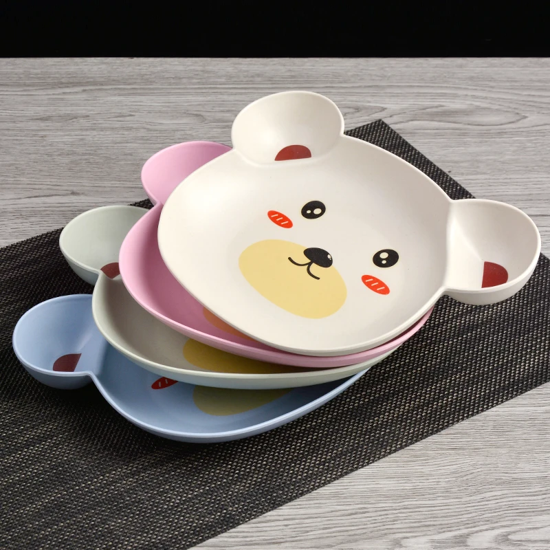Baby bowl+spoon + fork Feeding Food Tableware Cartoon Panda Kids Dishes Baby Eating Dinnerware Set Anti-hot Training Bowl Spoon