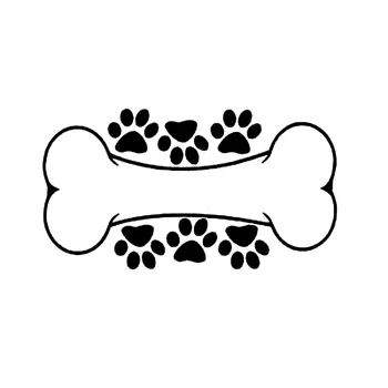 

15.5cm*8.5cm Interesting Dog Paw Print And Dog Bone Vinyl Graphic Decal Car Sticker Decoration S6-3878