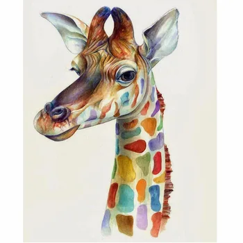

Frameless Giraffe DIY Digital Oil Painting Paint By Number Canvas Artwork Wall Room Home Decor