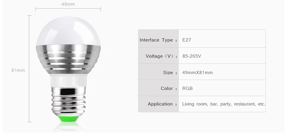 85-265 в RGB DMX светодиодный сценический светильник E27 3 Вт RGB светодиодный светильник KTV бар диско вечерние лампы для праздничного танцевального украшения хрустальный шар светодиодный светильник