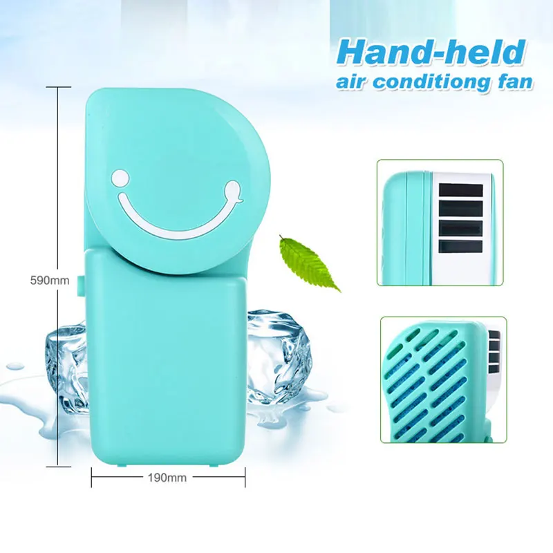 Модный Перезаряжаемый USB мини-вентилятор с изображением улыбки, бесшумный вентилятор, настольный кондиционер, беспузырьковый контроллер вентилятора Ventilador
