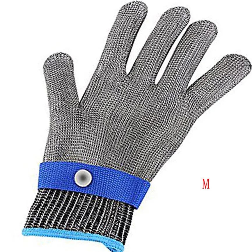 Анти-порезы перчатки Рабочая безопасность порезы уровень 5 Защита устойчивые перчатки из нержавеющей стали металлическая сетка Мясник S~ XL D#3