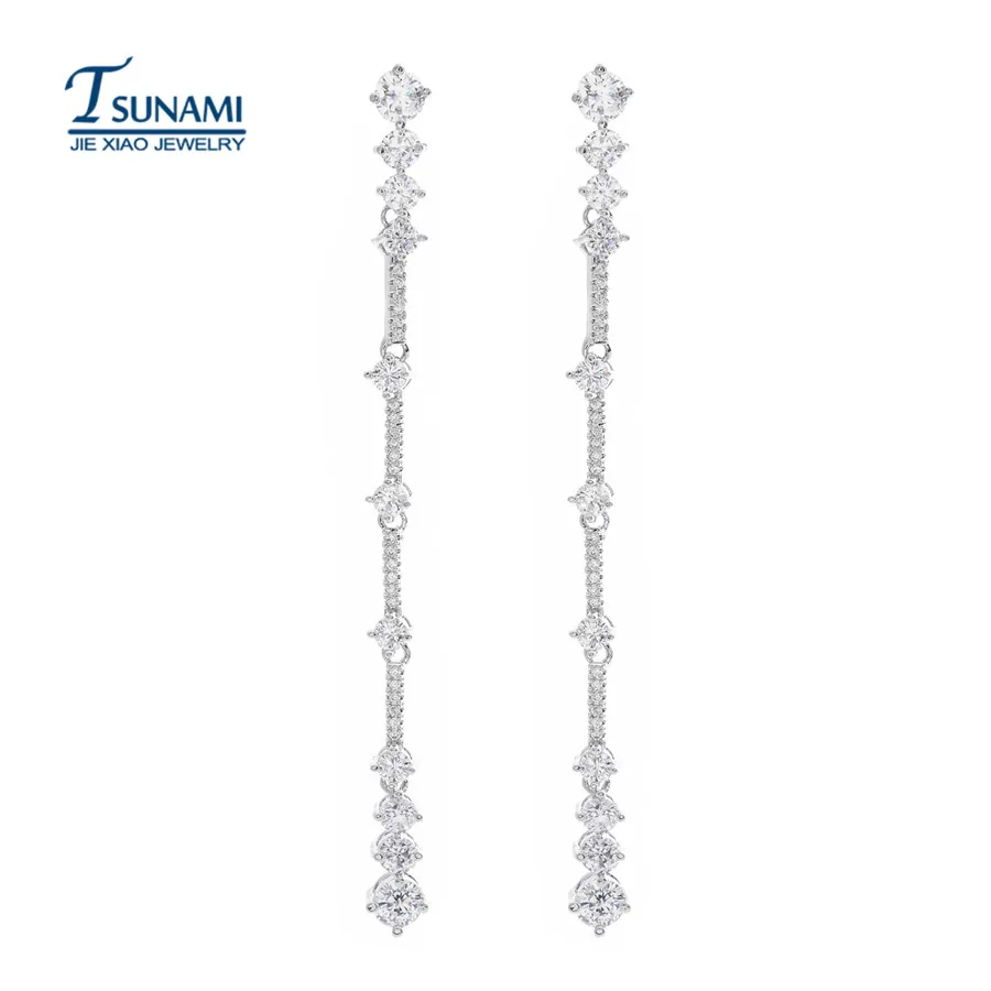 Высокое качество AAA Циркон с линейным серьги для женщин/девочек