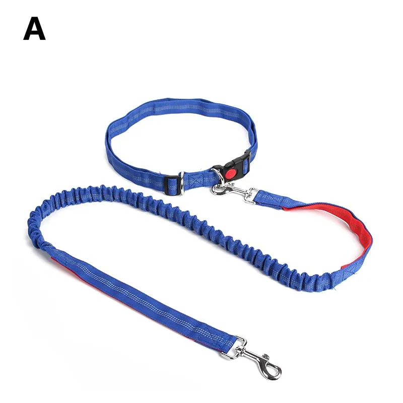 New Hot Style Night Reflective Elastic Nylon Leashes Hand Free Waist Belt Jogging Leads Retractable Leash For Small Pet Dogs