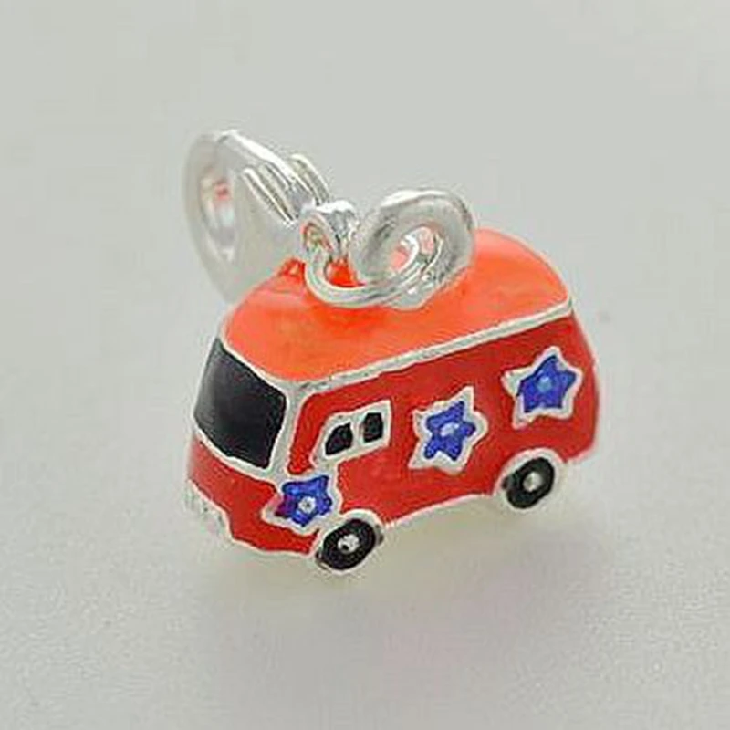DOYUBO, милый, цинковый сплав, форма автобуса, сделай сам, Шарм для женщин, чтобы соответствовать связям, браслеты, синий, оранжевый, эмаль, автобус, красный, форма автомобиля, амулеты C1459