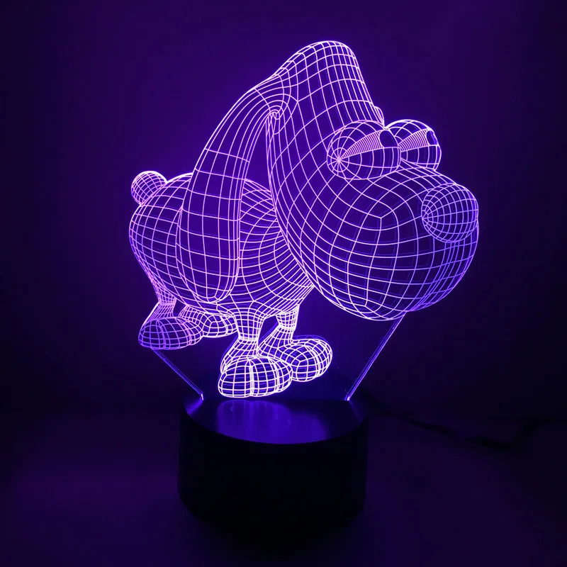 Large Dog 3d Usb Led Night Light 7colors Changing Christmas
