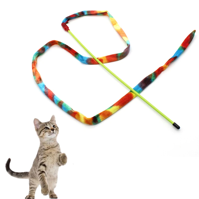 Перья индейки палочка для кошек здоровое смешное красочное удилище палочка Пластиковые игрушки для животных для кошек Интерактивная палка товары для кошек