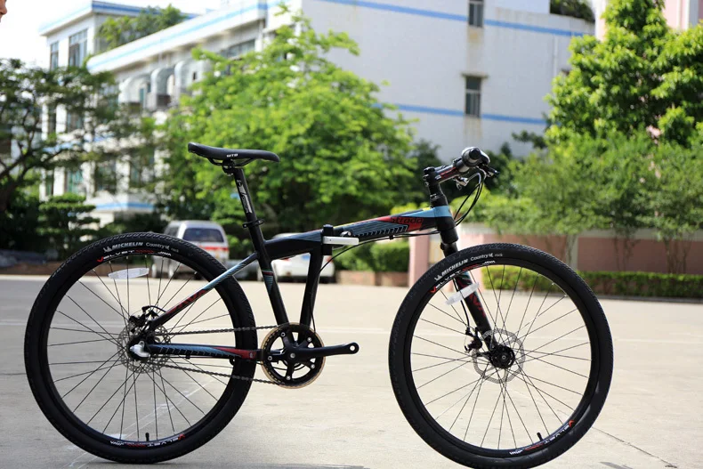 Cheap The new 26-inch aluminum alloy folding mountain bike transmission disc folding bike 2 Cheap The new 26-inch aluminum alloy folding mountain bike transmission disc folding bike 2