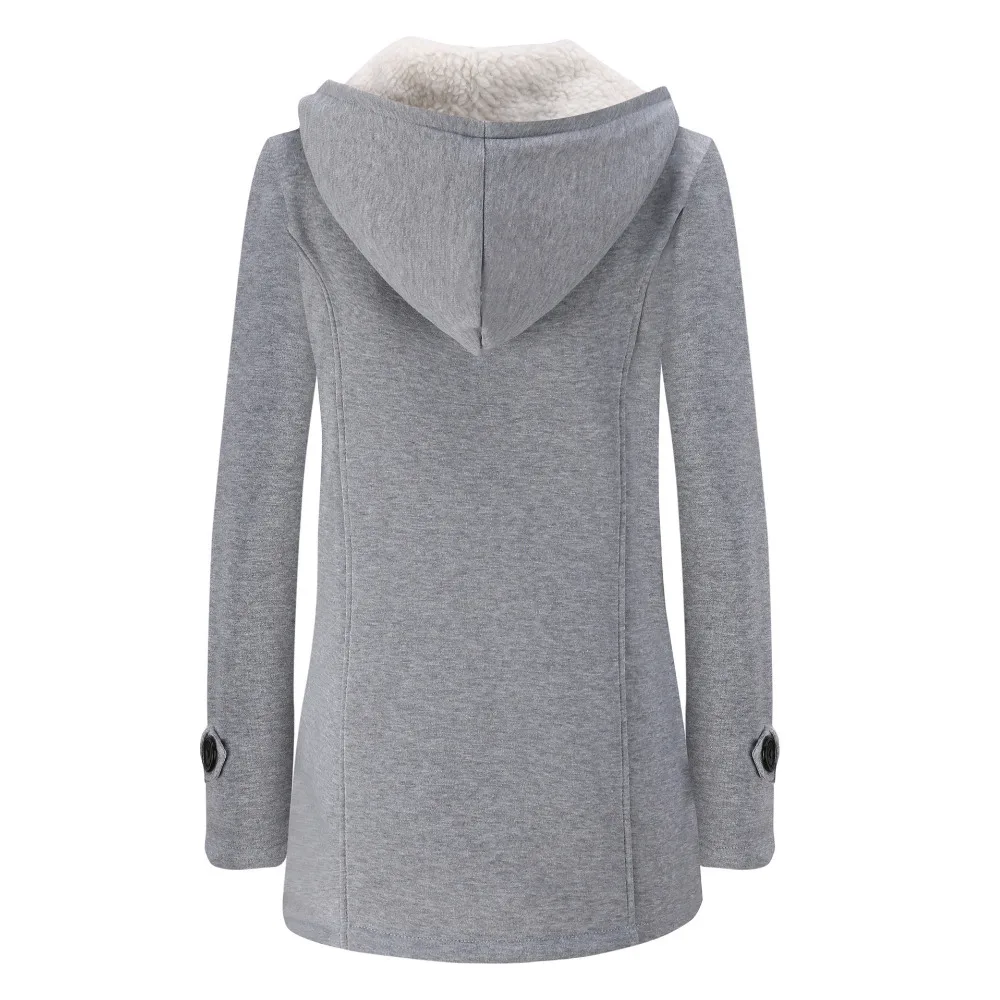 Женское демисезонное пальто с капюшоном и длинным рукавом на молнии|coat overcoat|duffle