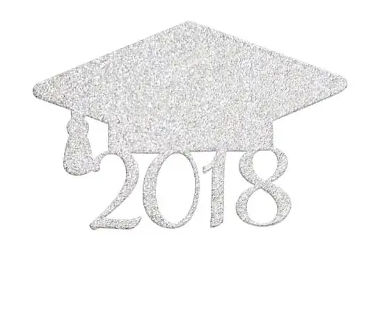 

50pcs Glitter Silver Onion Glitter Paper Insert Bachelor Cap Graduation Season Cake Insert