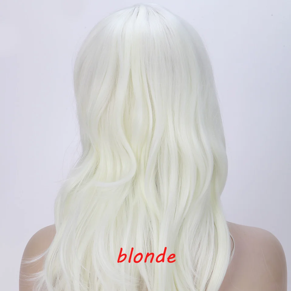 S-noilite длинные волнистые косплей красный зеленый Puprle розовый черный синий серебристый серый коричневый синтетические волосы парики - Цвет: blonde