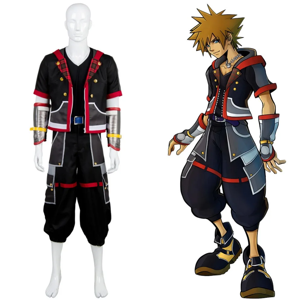 Костюм для косплея Kingdom Hearts Sora Игровая форма мужчин и взрослых полный