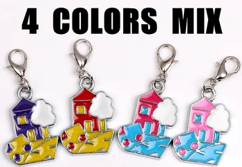 

100pcs Little house sharp keychain small pendant fashion lobster buckle pendant
