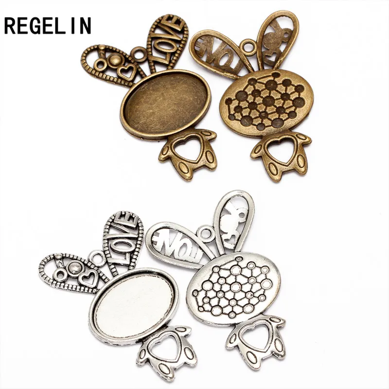 REGELIN античная бронза античный серебряный кролик филигранная камео Кабошон