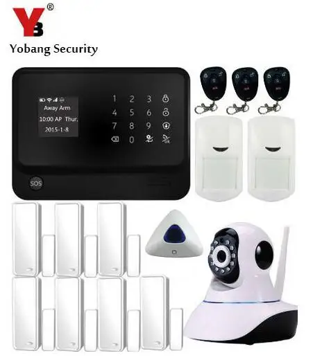 YobangSecurity Andriod IOS APP Control Smart Home Alarm G90B Touch Screen Wireless GSM WIFI Alarm System with IP Camera