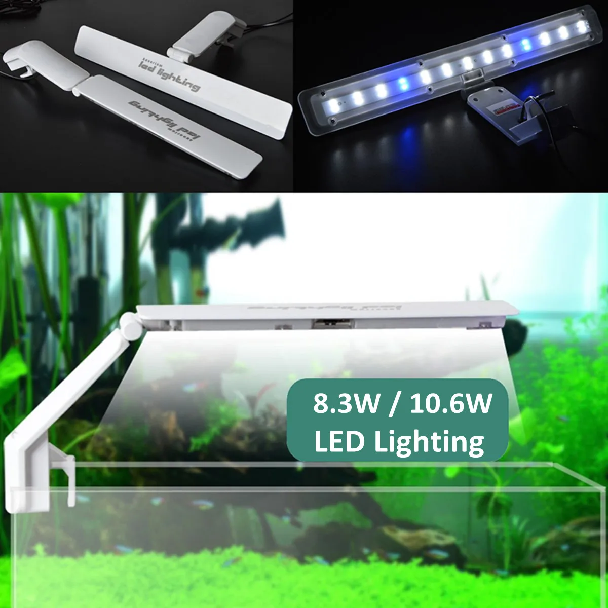 Mini Aquarium LED Light Fish Tank Water Grass Plant Grow Clamp Lamp