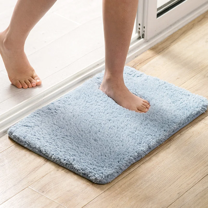 Home Anti-Slip Area Rug Acrylic Solid Floor Mat Bath Room Fluffy Mats Area Rug for Living Room Bedroom Kitchen Bathroom WY023
