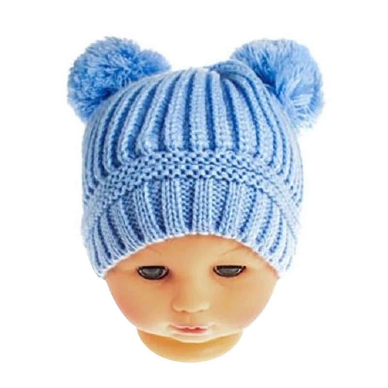 Winter Pom Bobble Hat Warm Baby Hats Baby Cap Children Beanie Winter